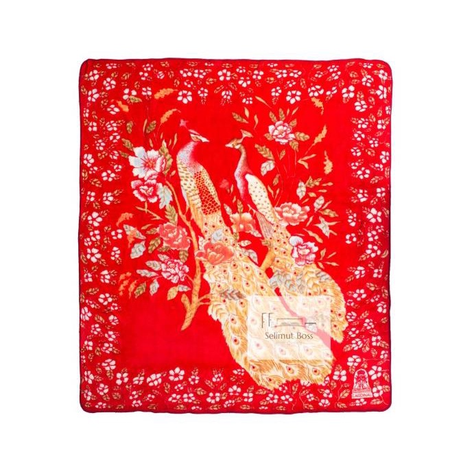 Selimut Bulu Halus Tebal Merak (Cardinal) 220 x 240 cm Termurah