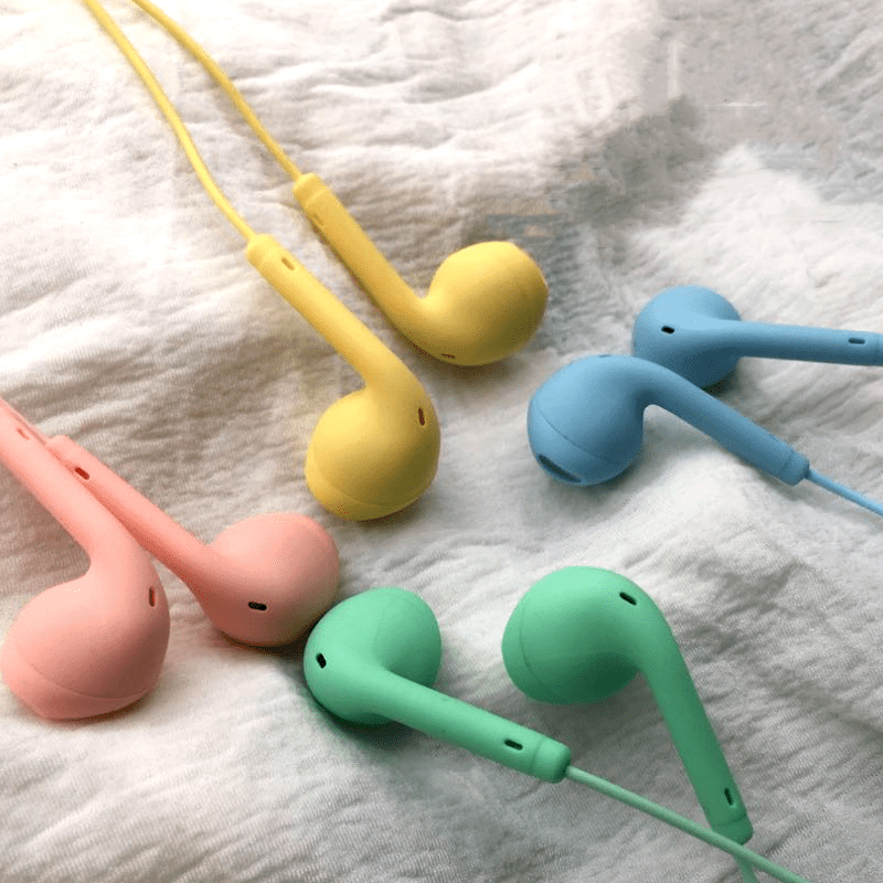 Ready Stock U19 Macaron Earphones 6 Color 3.5mm HIFI Headset Wired Headphone Over Ear 1.2mm Earphone