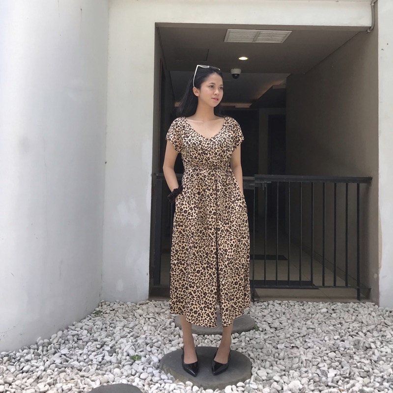 ALEXA JUMPSUIT LEOPARD | READY STOCK