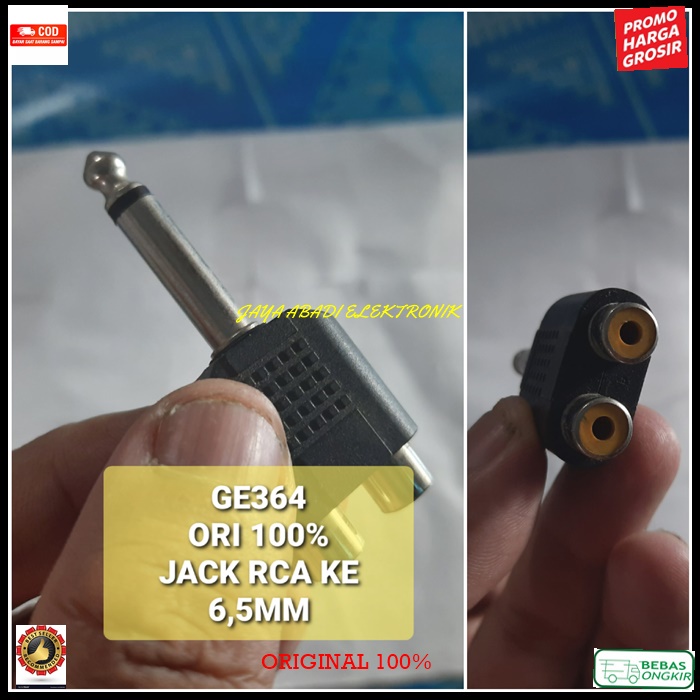 G364 ORIGINAL jack rca ke 6,5mm 6.5 mm canon mixer audio spliter konektor splitter aux mic mik conek