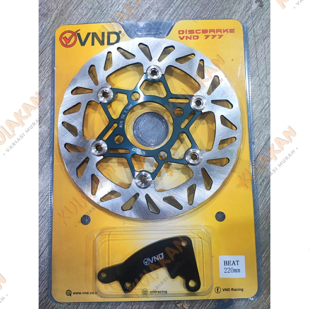 VND Piringan Cakram Disc Brake Model PSM Diameter 220mm Floating Vario Beat Scoopy FI ESP Dapat Braket Cakram Depan Floating Kembang