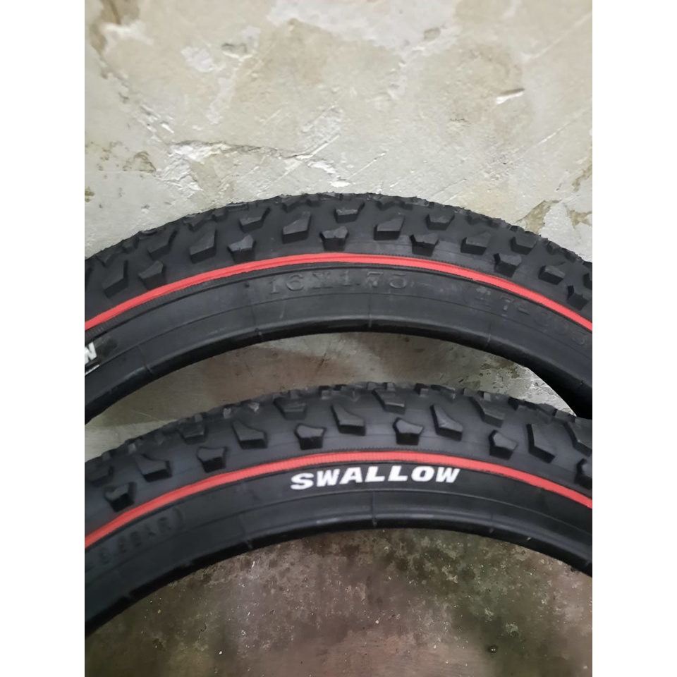 TERMURAH!!! Ban Luar Sepeda Ukuran 16 x 1.75 / SWALLOW List Merah / Satuan / Realpict