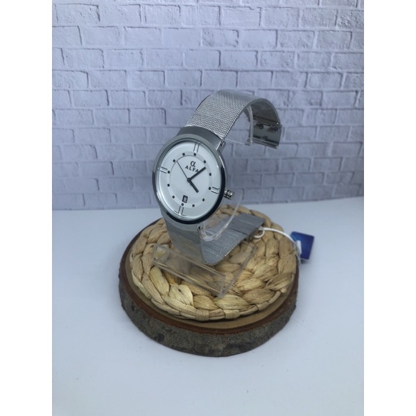 Jam tangan PRIA ALFA RANTAI PASIR SILVER ORIGINAL 1000%