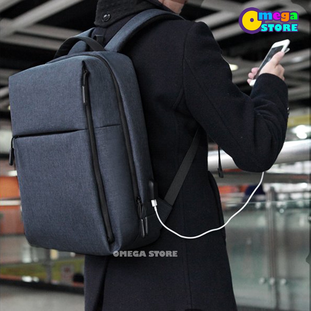 [O&amp;S] Tas Ransel Pria Kasual Backpack Laptop 15.6Inc Dengan USB Charger Bahan Premium-OS108