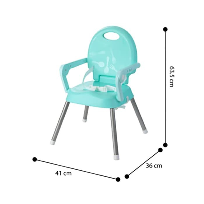 BABY SAFE HIGH CHAIR 3 IN 1 GREEN / kursi makan bayi / high chair / booster seat