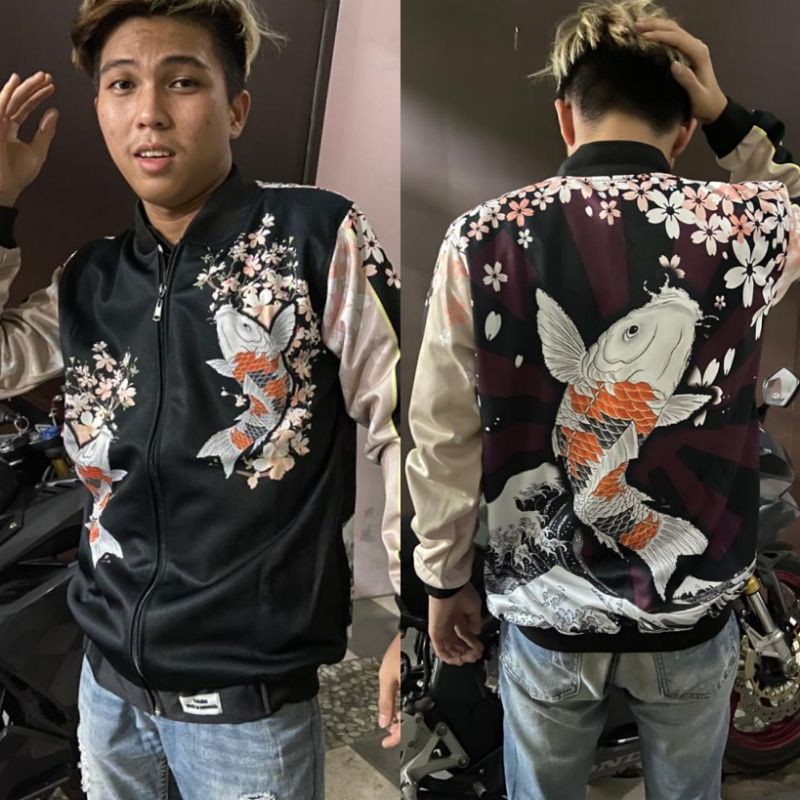 Jaket Sukajan Koi |Jaket Sukajan |Jaket Sukajan Printing |Jaket Printing |Jaket Sukajan
