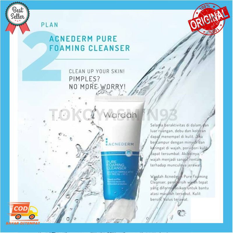 Wardah Acnederm Pure Foaming Cleanser 60 ml Murah