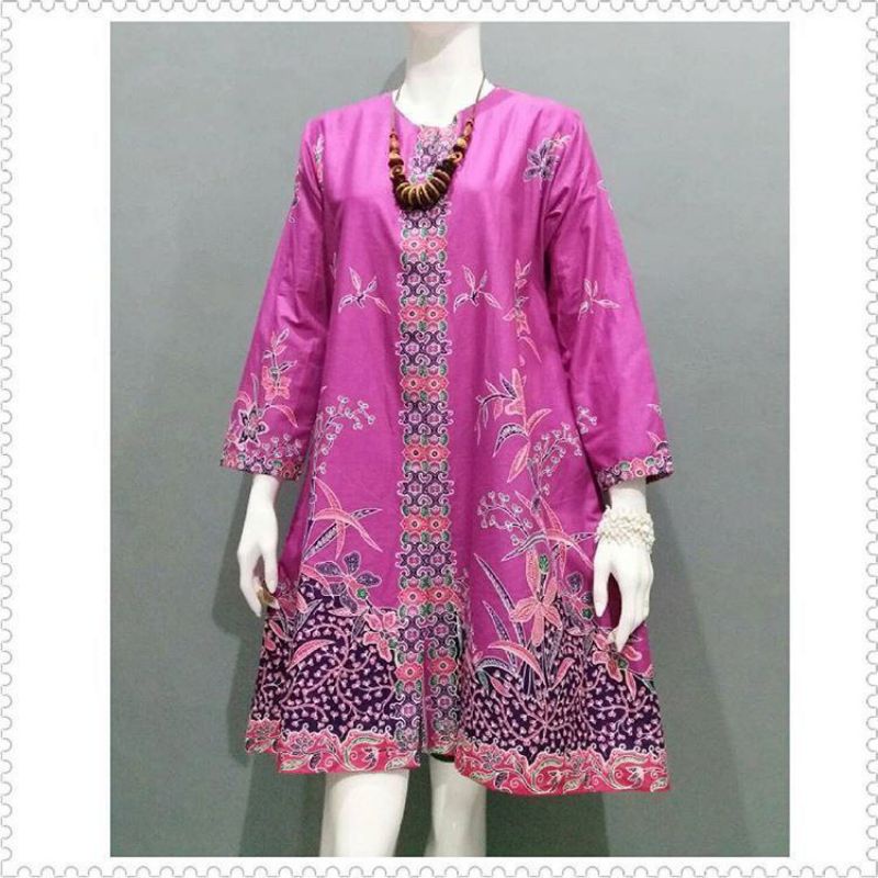 Tunik Batik Wanita Modern Kekinian Terbaru 2022 - Atasan Batik Wanita Jumbo ld 120 - Fashion Wanita 