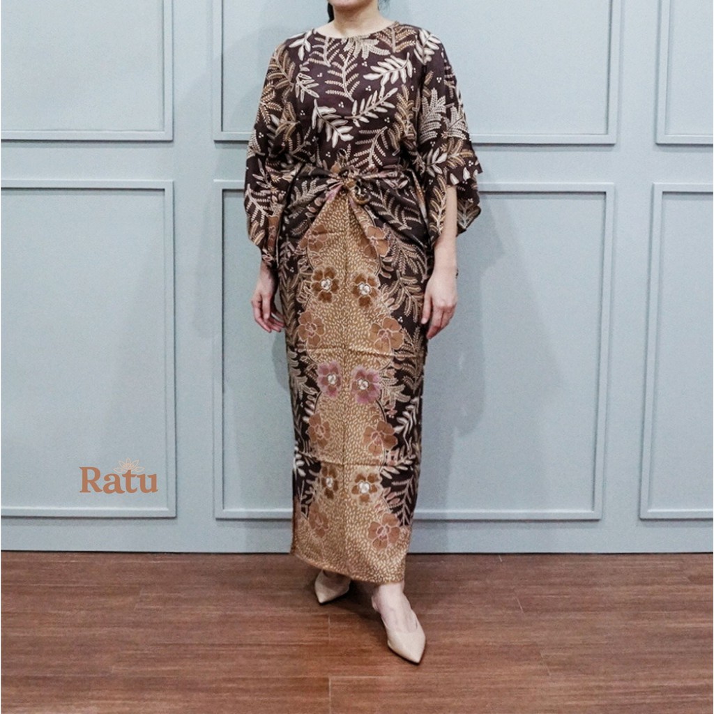 Tatiana Set 03-Dress Batik Setelan Atasan-Rok Tali Ikat/Kebaya Modern