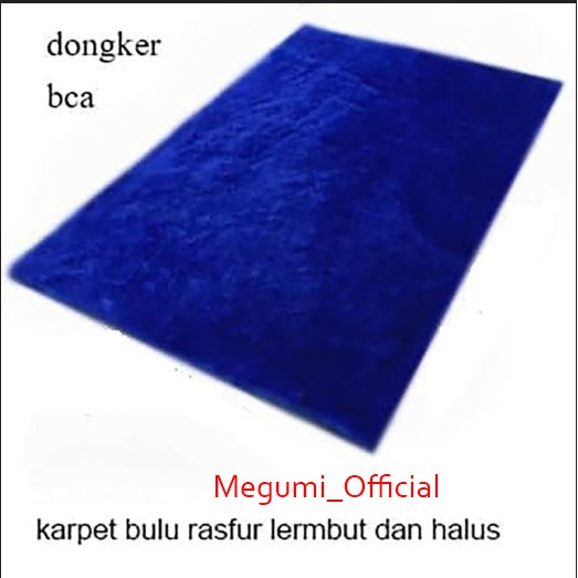Karpet bulu 100x150x2cm polyfoam-Biru dongker