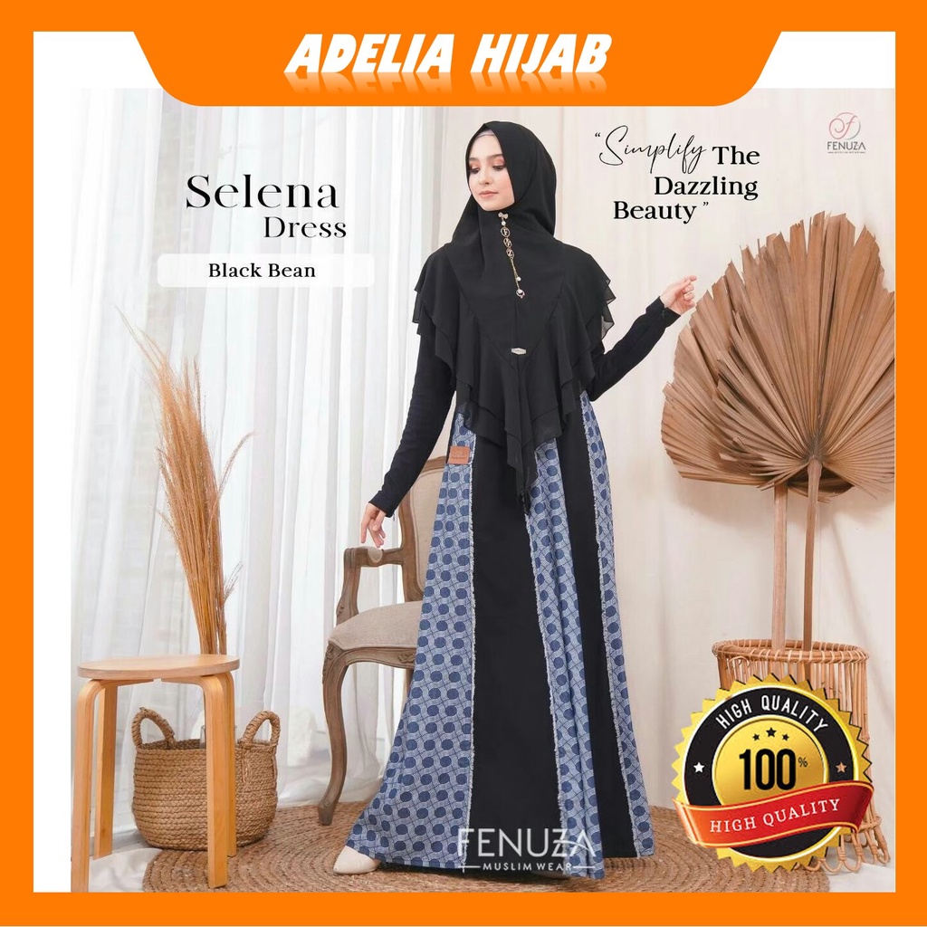 PROMO COD Gamis wanita Terbaru atau Fashion Muslim Remaja Dewasa Selena Dress Fenuza Muslim Wear Ori