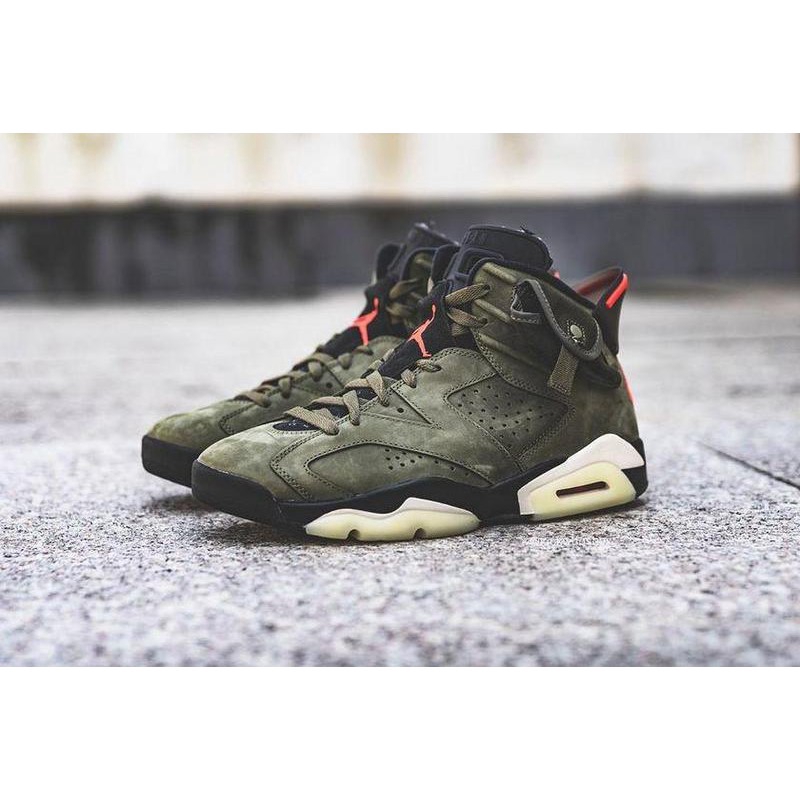 Travis Scott x Nike  Air  Jordan  6 AJ6 TS Sepatu  Basket Pria 