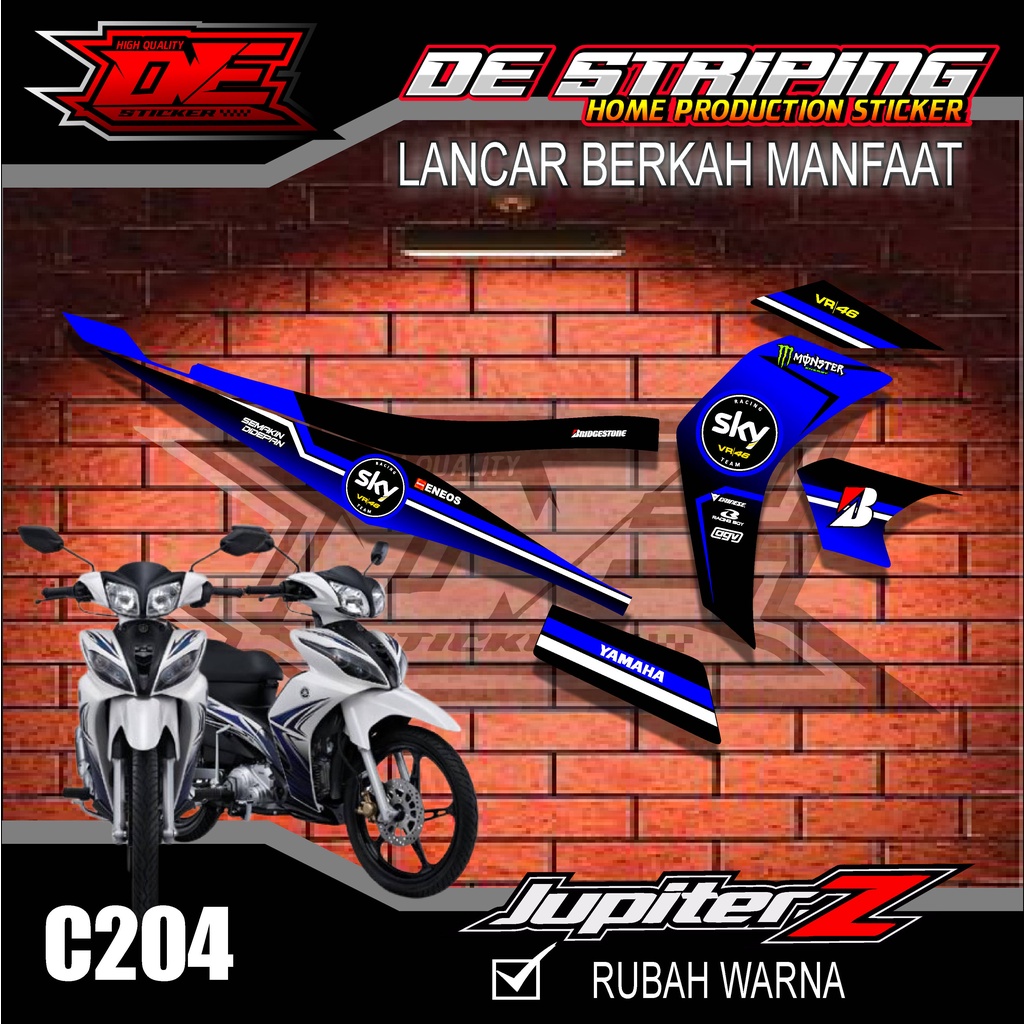 Sky Striping stiker Motor Jupiter Z Robot 115 (C204) stiker Motor sticker Variasi Racing Semi Full K