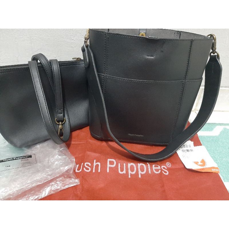 Bucket Bag Hitam Hush Puppies original