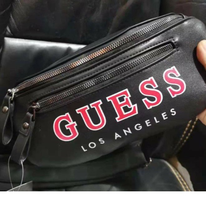 COD✓ TAS WAIST BAG GUE*SS GLA ZIPPER WAIST BAG 082380