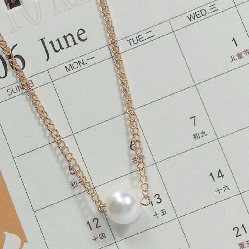 Kalung Klavikula Dengan Liontin Mutiara Imitasi Untuk Wanita