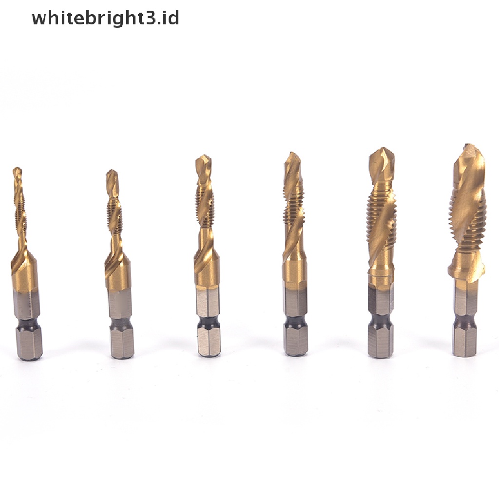 (whitebright3.id) M3-m10 Mata Bor Hex Shank Bahan HSS Lapis Titanium Bits