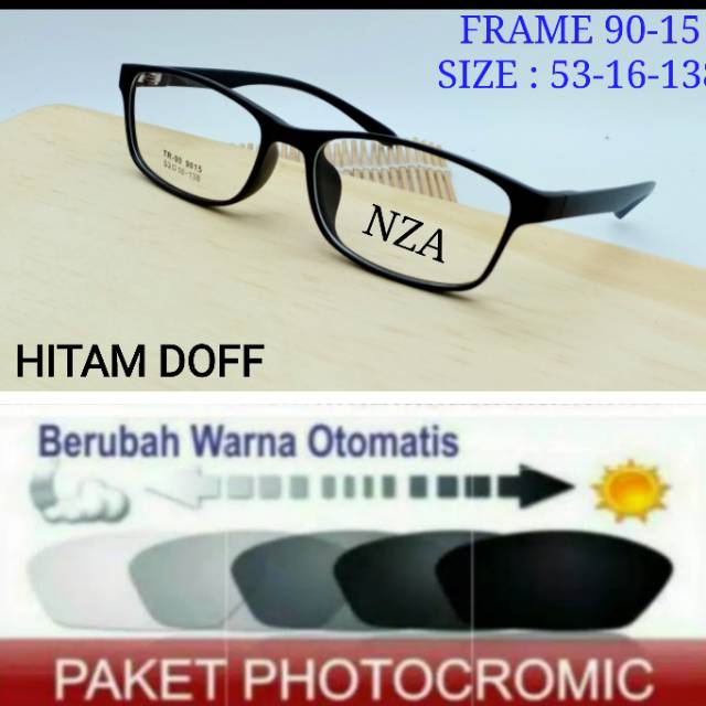 PAKET HEMAT  Frame Terbaru Dan Elastis Free Lensa Photocromic Anti UV Minus Plus Dan Anti Radiasi