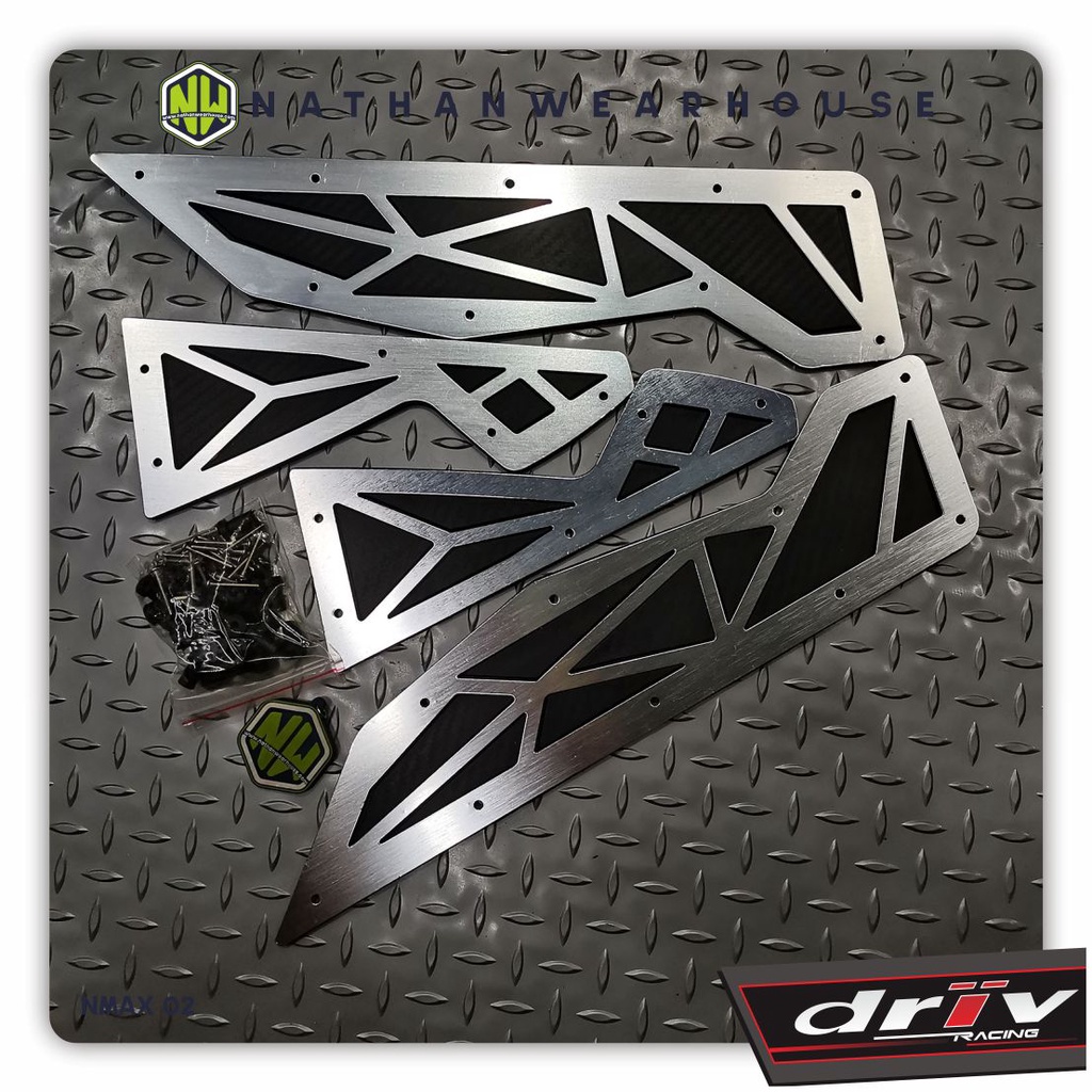 Plat Bordes atau Karpet Pijakan kaki NMAX Full Aluminium CNC driv