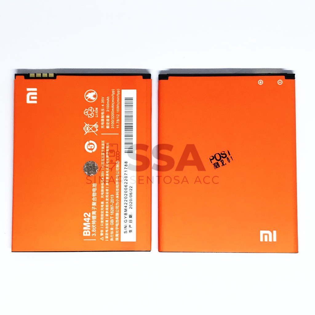 Baterai Original 100% Xiaomi Redmi Note 1 BM42 BM 42 Batre Batrai Battery HP ORI AWET