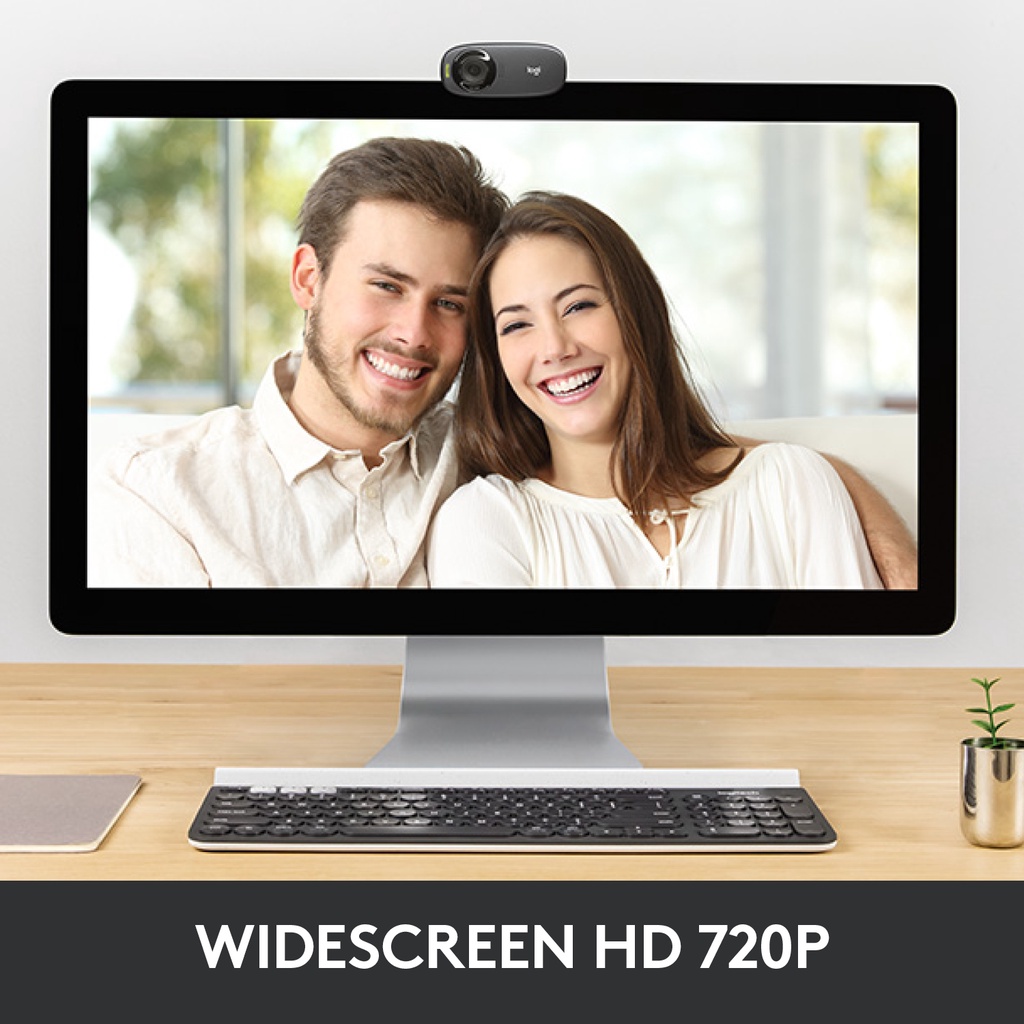 Logitech C310 Webcam HD 720p dengan Mikrofon Noise-Reducing untuk Windows, Mac OS &amp; Chrome OS