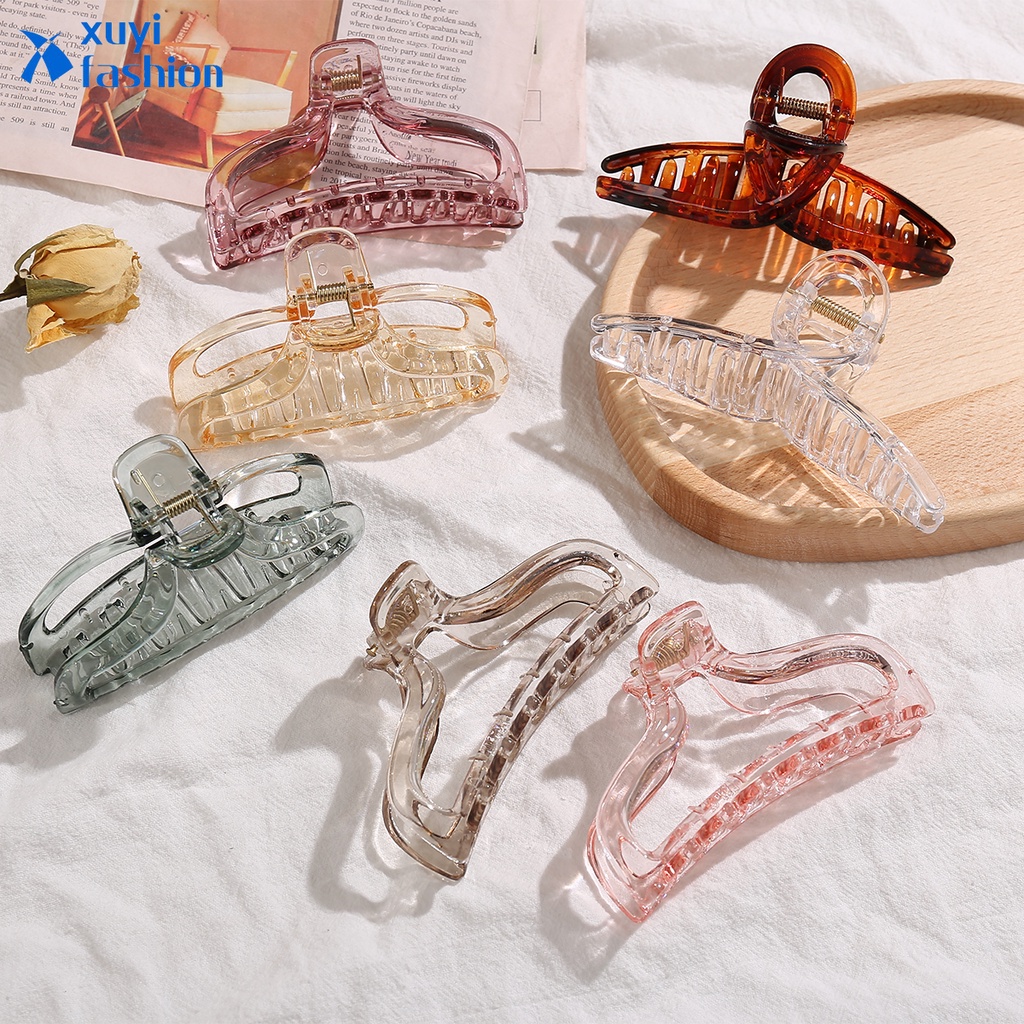 Fashion Colorful Acrylic Claws Clip Transparent Hair Clip Girls Big Shark Clip Women Headdress Hair Accessories