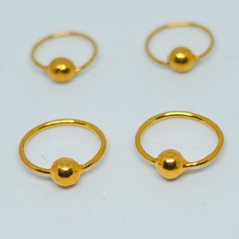 Anting Hoop Bayi/Anak Model  Kawat Ball Emas