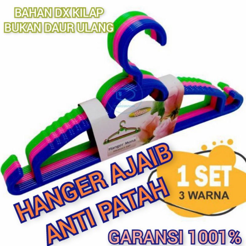 Gantungan Hanger Baju Plastik Anti Patah Mona Gantungan Baju Celana Pakaian Bermutu