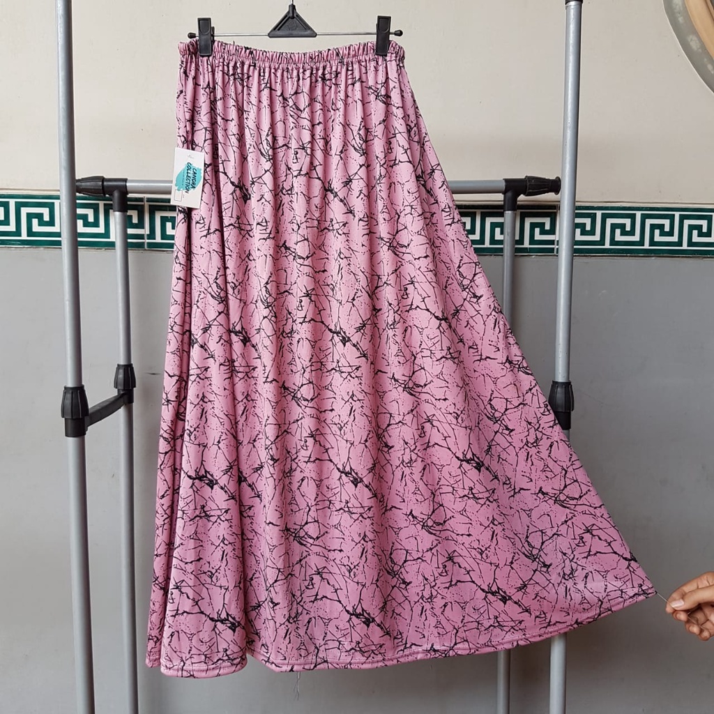 (1KG = 6pcs) ROK MUSLIM HYGET BUNGA MAYUNG - ROK MOTIF SIMPLE PANJANG MURAH maxi skirt jumbo wanita-Rok Abstrak -DUSTY