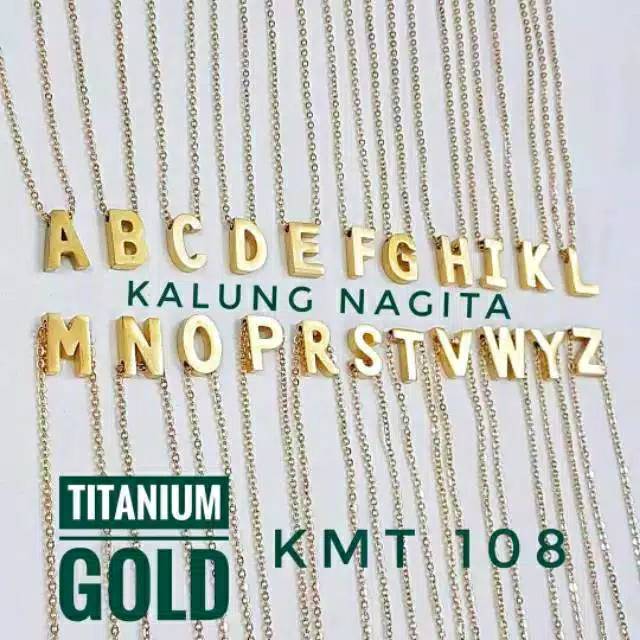 Kalung titanium huruf nagita