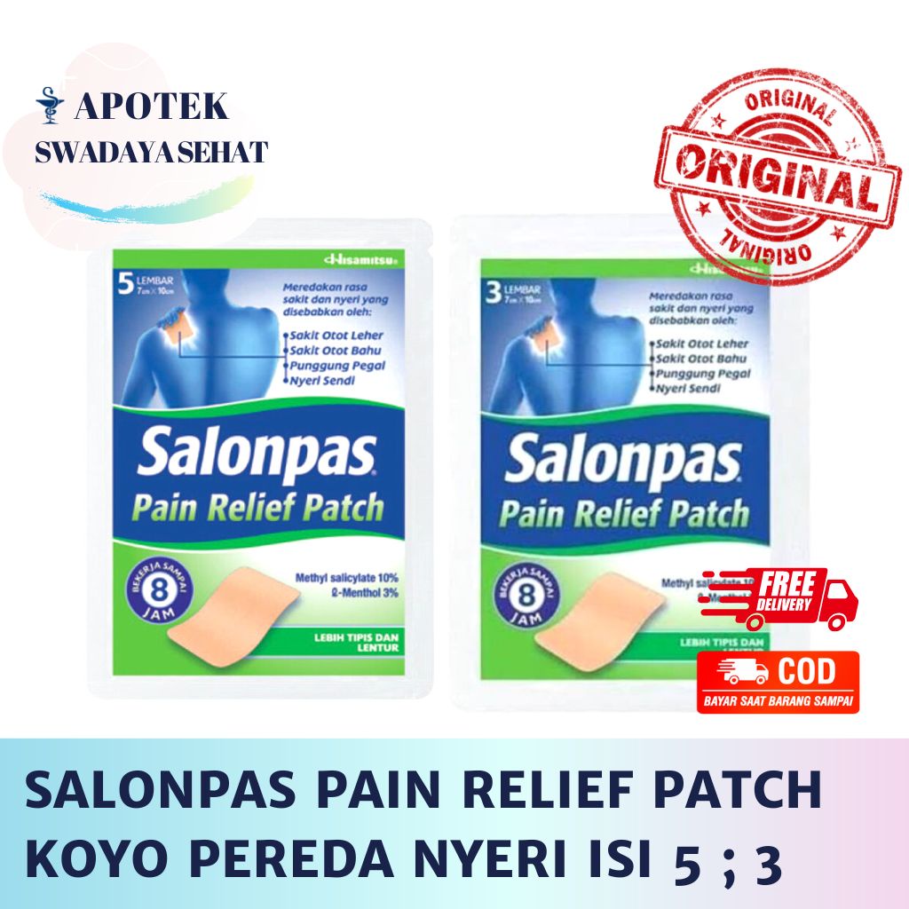 SALONPAS PAIN RELIEF PATCH Isi 5 Koyo Pereda Nyeri Isi 3 Pegal Linu Otot