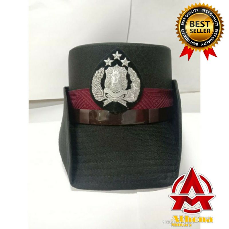 Topi Pet PDU Polwan bintara coklat |Pet PDU POLWAN BINTARA|Topi Pet PDU bintara