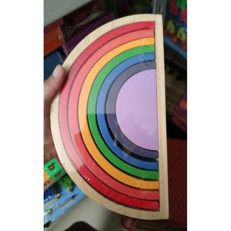 rainbow block /balok pelangi/mainan edukasi