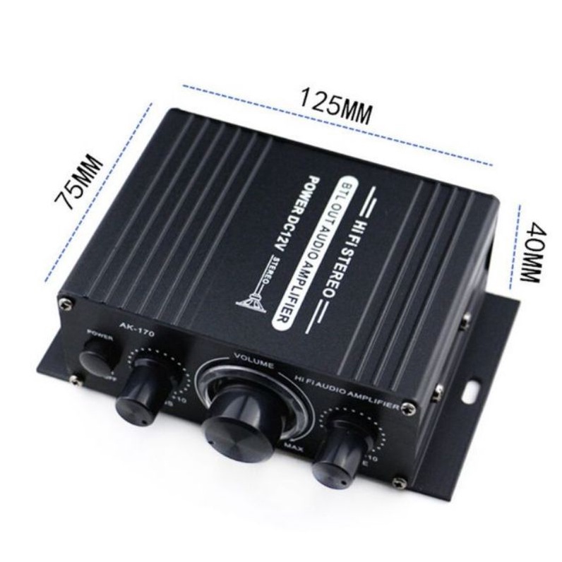 Mini Amplifier HiFi Stereo DC 12V