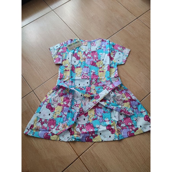 Dress katun anak perempuan 4 - 8 tahun