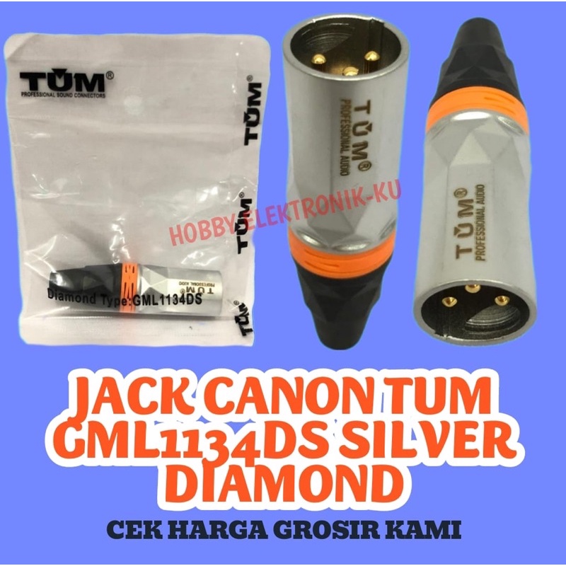 JACK MALE CANON XLR TUM GML1134DS SILVER DIAMOND