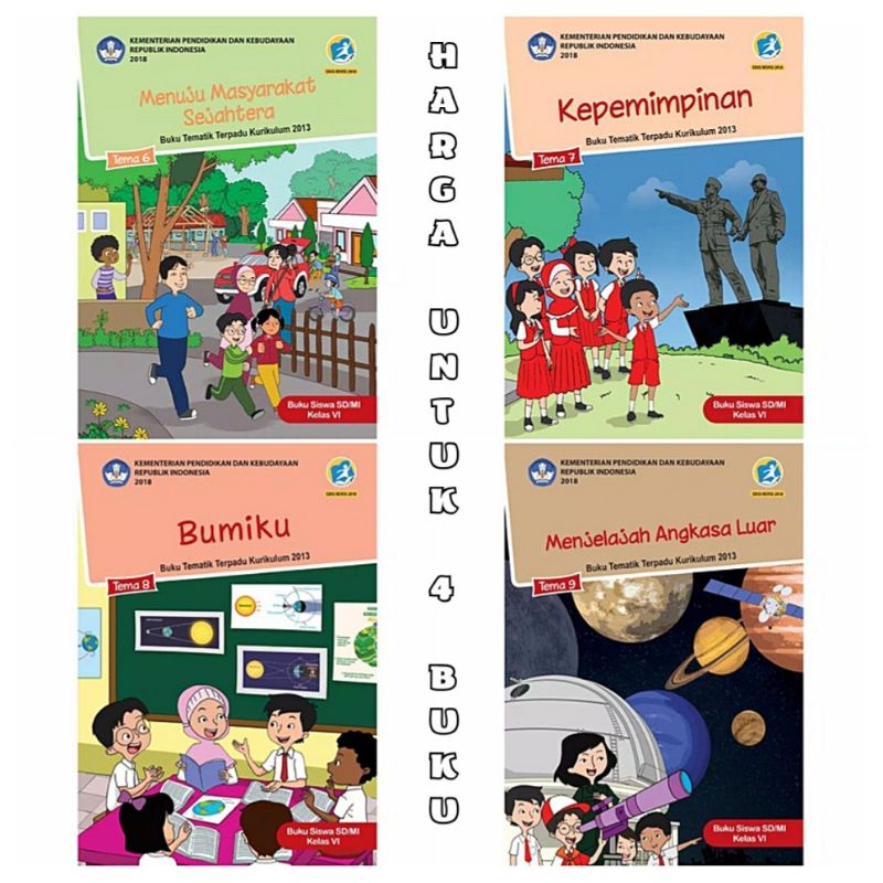 PAKET BUKU TEMATIK KELAS 6 SD TEMA 6 7 8 9 KURIKULUM 2013 REVISI KEMENDIKBUD