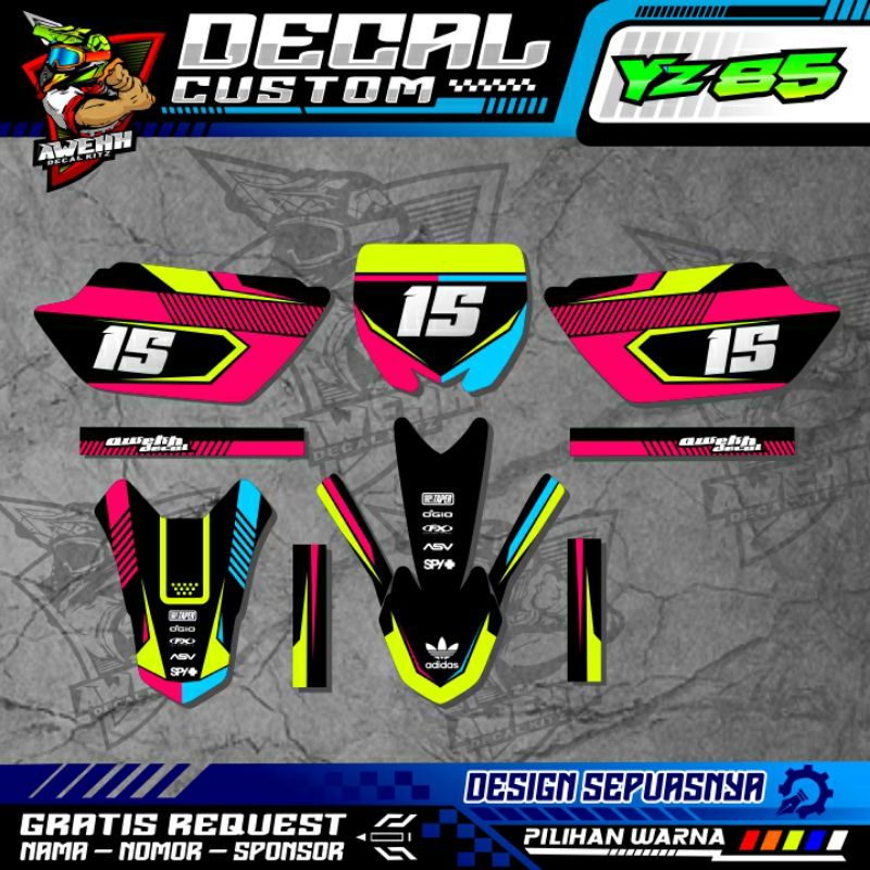 DECAL YZ 85 NEW BEBEK STANDAR PINK STABILO
