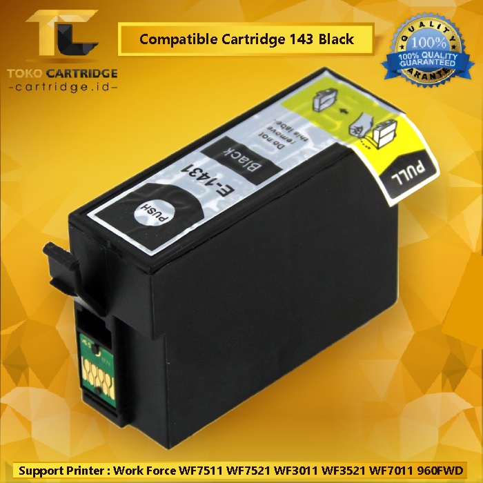 Cartridge Compatible 143 T143 T 143, Tinta Printer Epson Work Force WF7511 WF7521 WF3011 WF3521 WF7011 ME900WD 940FWD 960FWD