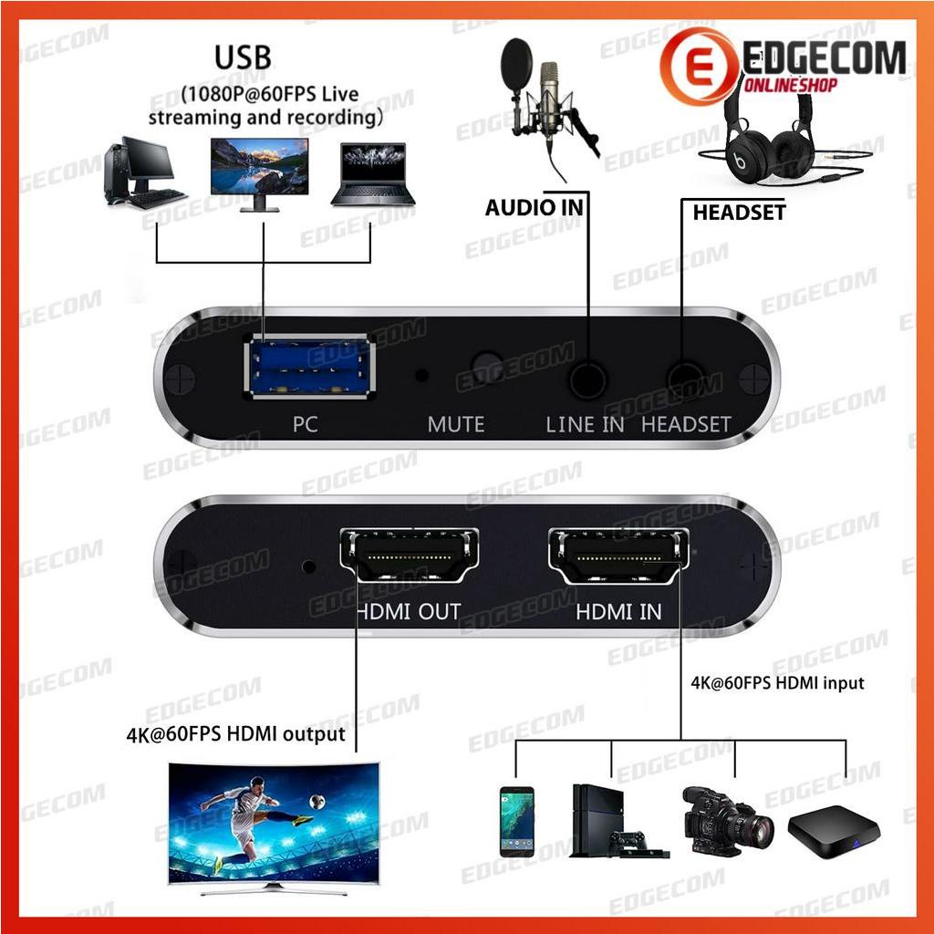 EZCAP 311P HDMI Video Capture live stream Record USB 3.0 4K 1080p 60Fps with Audio ezcap 311 P