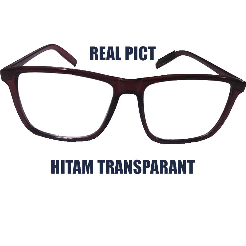 PROMOOO!!Kacamata Gaya / Kacamata Trendy / Kacamata Santai / Hitam Transparant / nastushaa