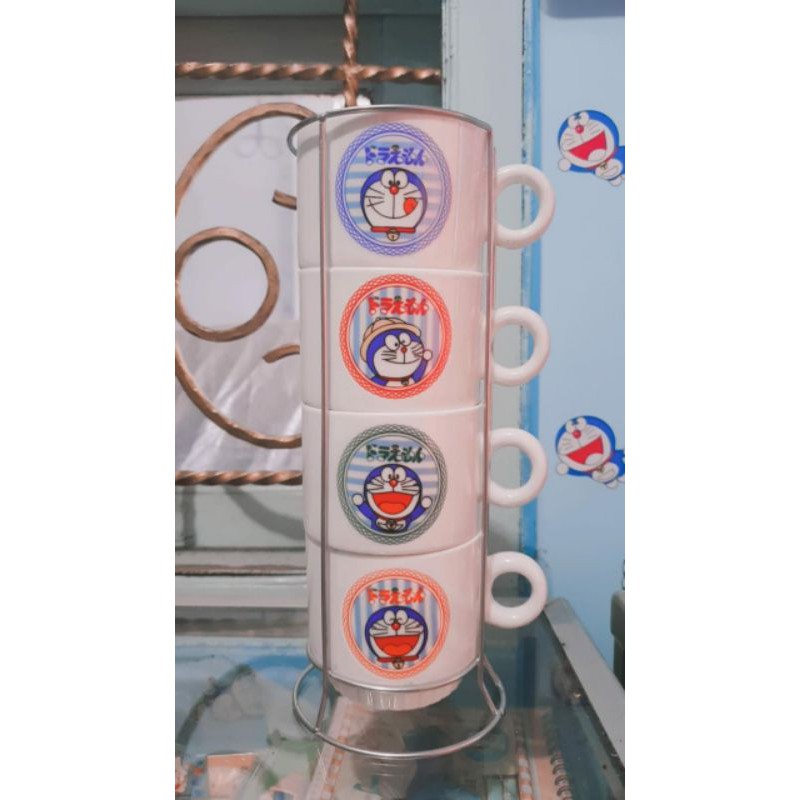 Sale Set Mug Gelas Keramik Susun 4 Doraemon epx6pQtDwoDo5
