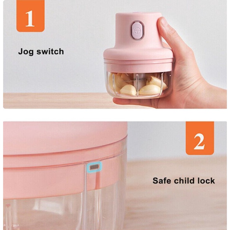 (KJO) Blender Mini Elektrik USB Untuk Mencincang Bawang Putih/Jahe/Sayuran NEW / blender portable