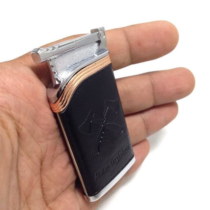 Super Murah! KOREK API AXE LEATHER SILVER 9453 MANCIS LAS LIGHTER KOREK UNIK