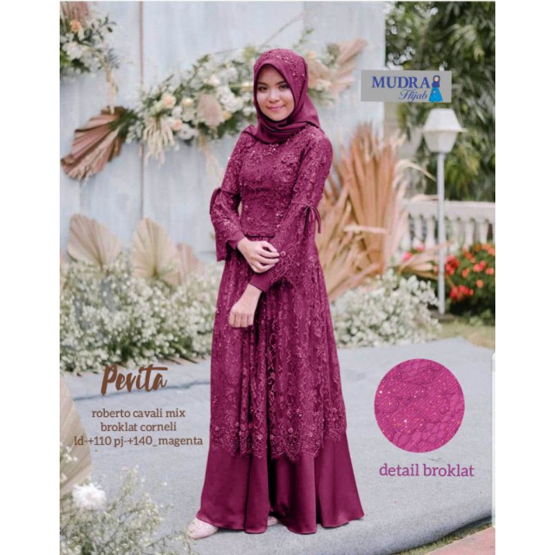 Pevita Dress Brokat Ori Mudra Hijab