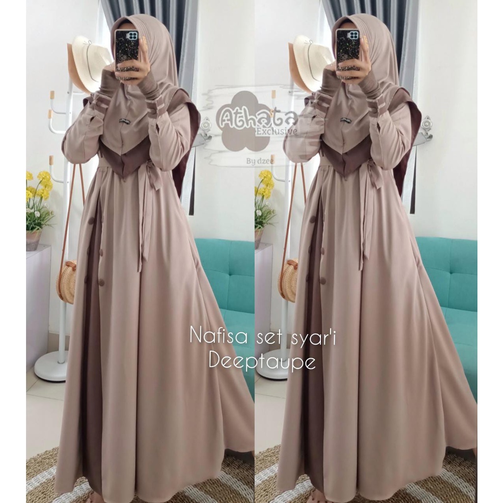 GAMIS TERBARU NAFISA SET SYAR'I/ GAMIS ORI ATHATA/ GAMIS LD 100