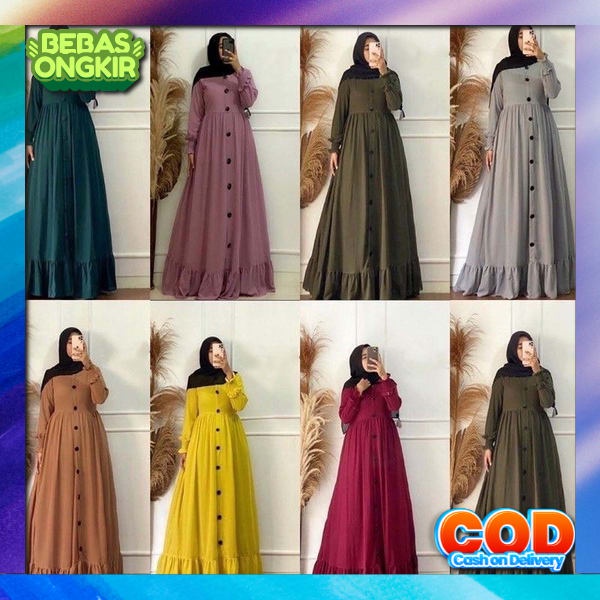 Bsju Games Remaja Perempuan Syar`I Casual Elegan Gamis Wanita Terbaru Import Ghamis Fashion Cewek Ke