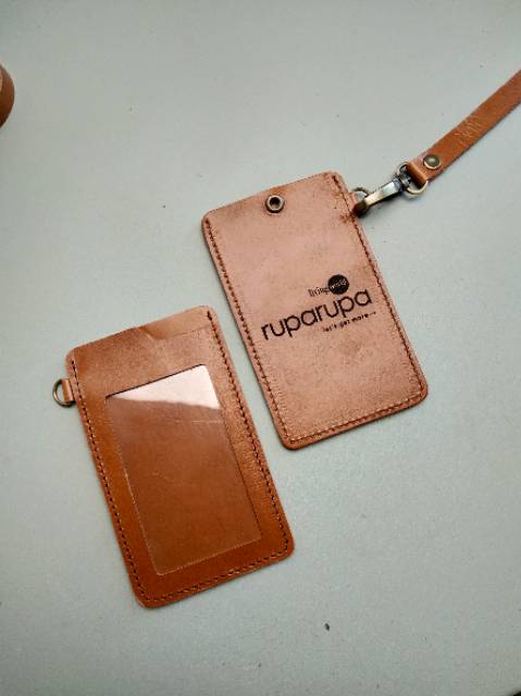 ID CARD FILO HOLDER KULIT ASLI NAME TAG - GRATIS UKIR NAMA DAN LOGO