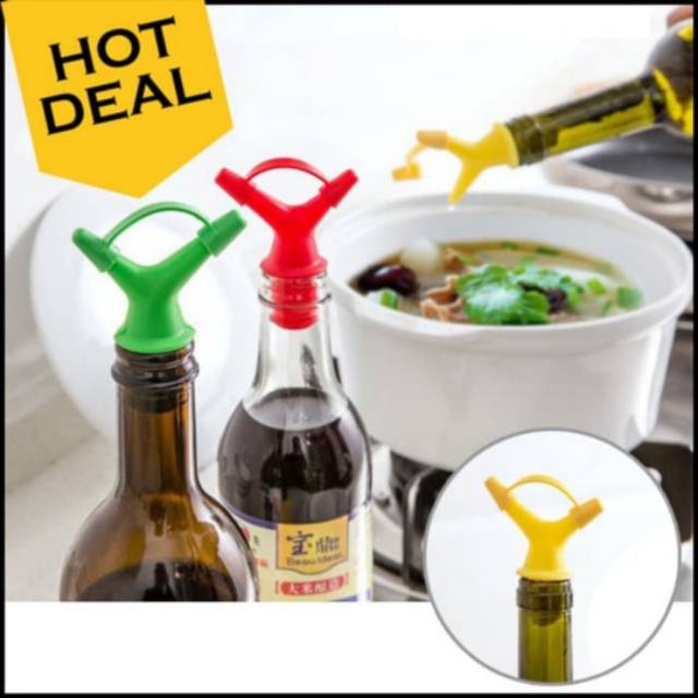 PENUTUP BOTOL KECAP WINE CUKA CABANG DUA / TUTUP BOTOL SILIKON ANTI TUMPAH