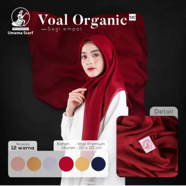 Segiempat voal organic (10 pcs)